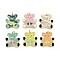 Brass Micro Pave Cubic Zirconia Pendants, Cadmium Free & Nickel Free & Lead Free, Enamel Style, Real 18K Gold Plated, Bear Charms with Jump Rings, Mixed Color, 23x21.5x2mm, Hole: 3mm