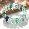 Bicone Natural Fluorite Beads Stretch Bracelets for Women Men, Inner Diameter: 2-1/4~ 2-1/2 inch(5.75~6.45cm)