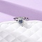 Brass Micro Pave Cubic Zirconia Rotating Cuff Rings, Evil Eye, Spinner Rings for Calming Worry Meditation, Platinum, 12x7.5mm, Inner Diameter: 17mm