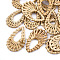 Handmade Reed Cane/Rattan Woven Pendants, For Making Straw Earrings and Necklaces, teardrop, BurlyWood, 47~54x29~35x4~5mm, Hole: 11~16x23~28mm