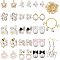 DIY Jewelry Making Finding Kit, including Flower Alloy Rhinestone Charms & Alloy Cabochons, 304 Stainless Steel Open Jump Rings, Mixed Color, 80pcs/box