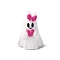 Hallowmas Silicone Beads, Ghost, Pink, Bowknot, 28.5x20.5x18mm, Hole: 2mm