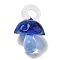 Handmade Lampwork Pendants, Bumpy, Mushroom, Medium Blue, 24.5~29.5x15~18.5mm, Hole: 2~5mm