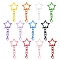 Alloy Keychain Claps, Star, Mixed Color, 6.1cm
