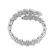 201 anello per polsino aperto con foglia in acciaio inossidabile per donna RJEW-N038-103P-3