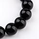 Bracelets extensibles en perles rondes en agate noire naturelle (teintes) BJEW-JB02271-02-2