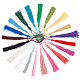 ポリエステルタッセルパーツ  ペンダントの飾り  ミックスカラー  130x6mm  タッセル：80mm  20色  6個/カラー  120個/セット OCOR-CP0001-02-1