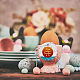 Craspire Happy Easter Wachssiegelstempel Kaninchen Siegelwachsstempel Pfotenabdruck 30 mm abnehmbarer Retro-Stempelkopf aus Messing mit Holzgriff für Hochzeitseinladungen AJEW-WH0184-0790-3