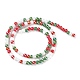 Fili di perle di vetro placcato opaco a tema natalizio GLAA-P056-4mm-A02-2