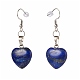 Natural & Synthetic Mixed Heart  Gemstone Dangle Earrings EJEW-JE04574-3
