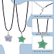 Anattasoul 10 pièces 10 styles colliers pendentif étoile de pierres précieuses naturelles mélangées serties de cordons de cire NJEW-AN0001-56-3