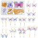 SUNNYCLUE 1 Box DIY Make 10 Pairs Butterfly Earring Making Kit Including Fabric Butterfly Charms Glass Beads Geometric Linking Rings Earring Findings for Adults Beginners DIY Earring Making DIY-SC0017-92-1