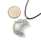 Natürliche grüne Aventurin-Halskette mit Halbmond-Anhänger NJEW-TA00032-02-4