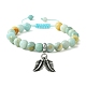 Bracelets de perles tressées en amazonite à fleurs naturelles réglables BJEW-JB09887-02-1