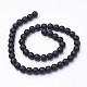 Synthetic Black Stone Beads Strands X-G508-6-2