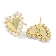 Heart Rack Plating Brass Stud Earrings for Women EJEW-K245-13G-2
