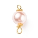 Shell Pearl Bead Connector Charms PALLOY-JF01349-2