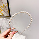 Cintas para el pelo de perlas de imitación de plástico OHAR-PW0007-19D-1