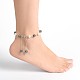 Round Glass Pearl Anklets AJEW-AN00062-02-5