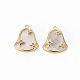 Brass Micro Pave Clear Cubic Zirconia Charms KK-Q765-027-NF-1