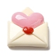 バレンタインデーのテーマの不透明樹脂デコデンカボション  封筒  22.5x21x7.5mm RESI-G092-01D-1