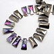 Half Black Plated Electroplate Crystal Glass Trapezoid Beads Strands EGLA-F073D-01-2
