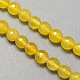 Faceted Round Natural Yellow Agate Beads Strands G-S137-23-1