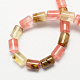 Tigerskin Glass Column Beads Strands G-S115-21-2
