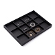 Stackable Wood Display Trays Covered By Black Leatherette PCT106-2