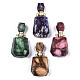 Colgantes de botellas de perfume que se pueden abrir de pirita sintética y jaspe imperial ensamblados G-R481-13-1