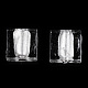 手作り銀箔ランプワークビーズ  正方形  ホワイト  12x12x6mm FOIL-S006-12x12mm-11-5