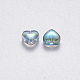 Transparent Spray Painted Glass Beads GLAA-R211-02-D01-2