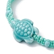 4 Stück 4-farbiges Porzellan-Schildkröten-Armband-Set mit geflochtenen Perlen BJEW-JB10058-5