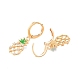 Clear Cubic Zirconia Pineapple Dangle Leverback Earrings with Enamel EJEW-N012-64-3