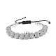 4pcs bracelet de perles tressées rondes et couronne de zircone cubique 4 couleurs avec hématite synthétique BJEW-JB08049-7