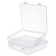 OLYCRAFT 2 Packs Square Clear Plastic Organizer Box with Lid Storage Container Jewelry Box Clear Storage Box for Small Items and Crafts (6.2x6.1x1.5 Inches) CON-WH0073-04-1