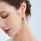 Shell Pearl & Plastic & Glass Flower Dangle Earrings EJEW-TA00193-3