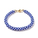 Bracelet en perles de verre au crochet BJEW-JB08083-05-1