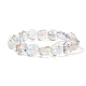 Galvanoplastie perles carrées en verre bracelet extensible pour adolescente femmes BJEW-JB06873-1