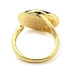 Плоское круглое открытое кольцо-манжета из натуральной раковины пауа RJEW-H220-04G-3