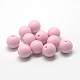 Perle di silicone ecologiche per uso alimentare, tondo, roso, 14~15mm, Foro: 2 mm
