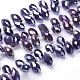 Electroplate Glass Faceted Teardrop Beads Strands X-EGLA-D014-11-2