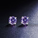 SHEGRACE Rhodium Plated 925 Sterling Silver Four Pronged Ear Studs JE420D-02-2