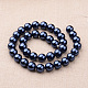 Polished Round Grade A Shell Pearl Bead Strands X-BSHE-M027-6mm-05-2