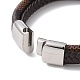 Microfiber Leather Cord Triple Layer Multi-strand Bracelet with 304 Stainless Steel Magnetic Buckle for Men Women BJEW-G658-03P-4