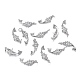 真鍮製マイクロクリアキュービックジルコニアペンダント  長持ちメッキ  魚の形  プラチナメッキ  23.5x8x4.5mm  穴：3.5mm ZIRC-F120-044P-4