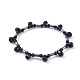 Non-magnetic Synthetic Hematite Beads Stretch Bracelets BJEW-JB04659-2