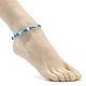 Женские ножные браслеты из бисера ручной работы с лэмпворком от сглаза AJEW-AN00477-3