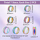Unicraftale 14 pz arcobaleno anello con nucleo vuoto misura 6-12 anello scanalato in acciaio inossidabile con sacchetti di velluto anello rotondo vuoto per anello intarsiato creazione di fede nuziale per gioielli RJEW-UN0002-34-3