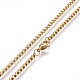 304 Stainless Steel Box Chain Necklaces X-NJEW-P244-01G-2